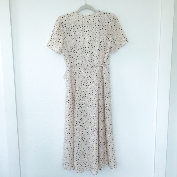 Everly Midi Polka Dot Short Sleeve Wrap Dress - Picture 11 of 11